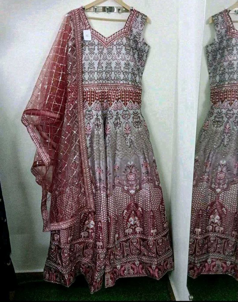 Embroidered gown with Dupatta