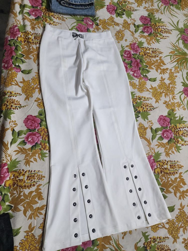 White Flared pants