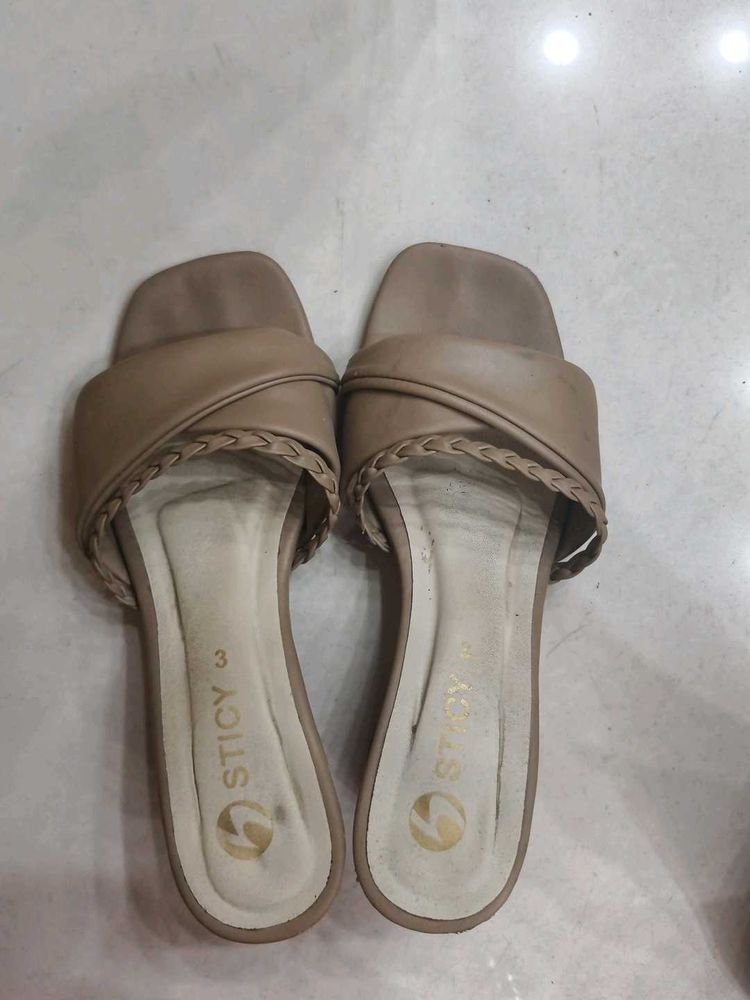 Stylish Nude Slip-On Sandals