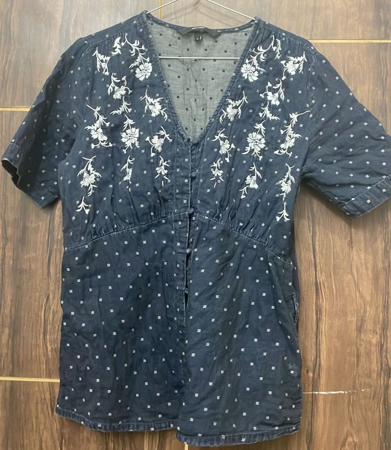 Denim Embroidered Top from Vero Moda