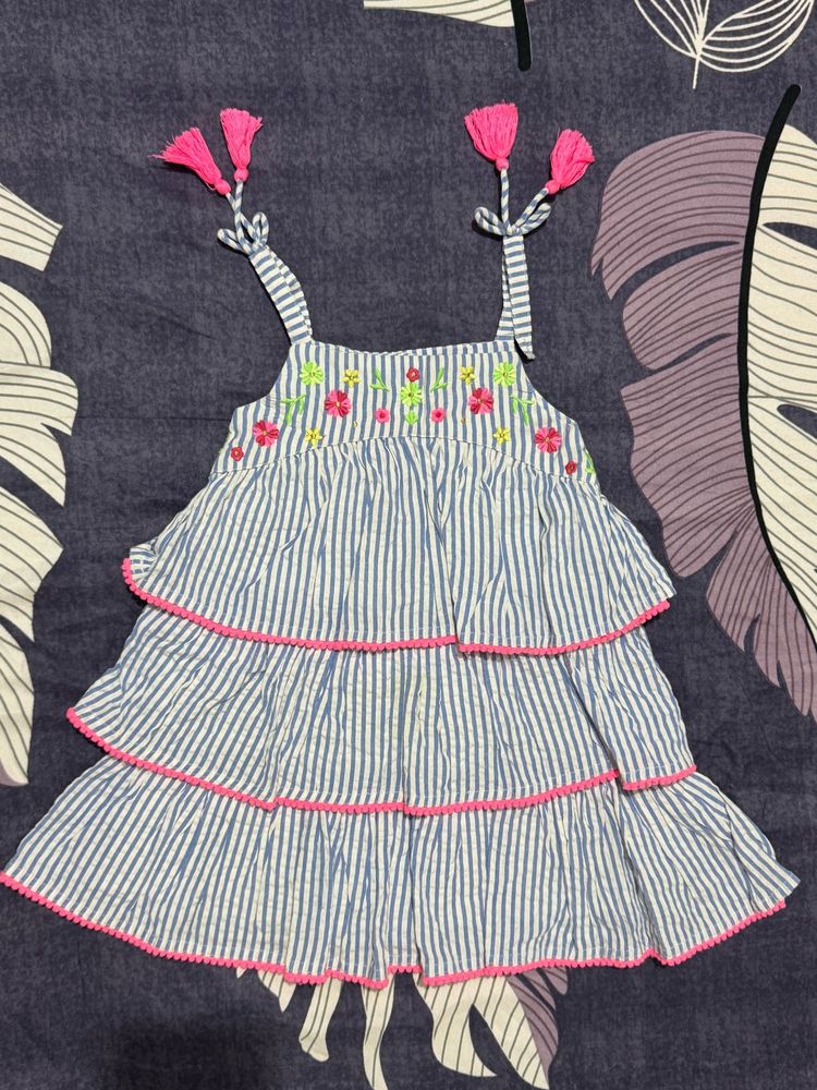 Cute Striped Ruffled Dress