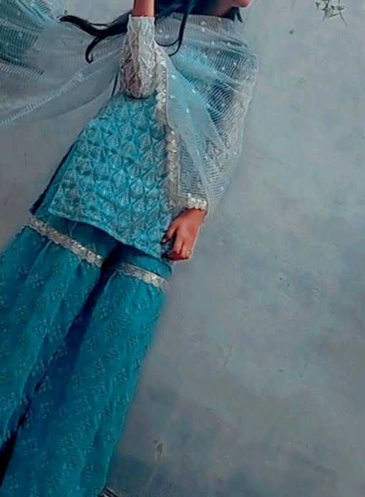 Elegant Teal Kurta Set with Dupatta