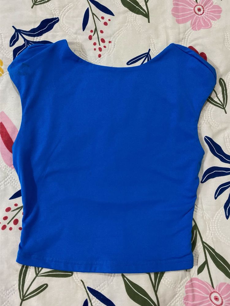 Vibrant Blue Cropped Top