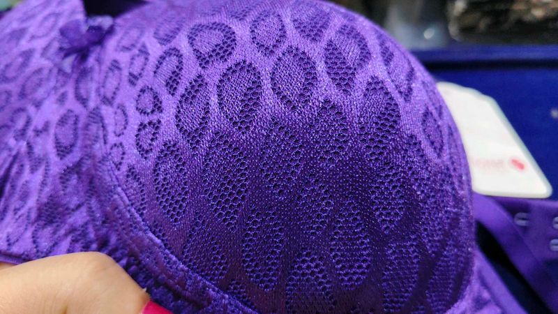 Beautiful Purple net padded Bra