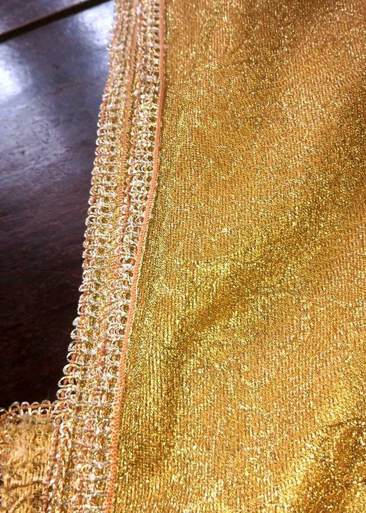 Elegant Gold dupatta with Lace Border