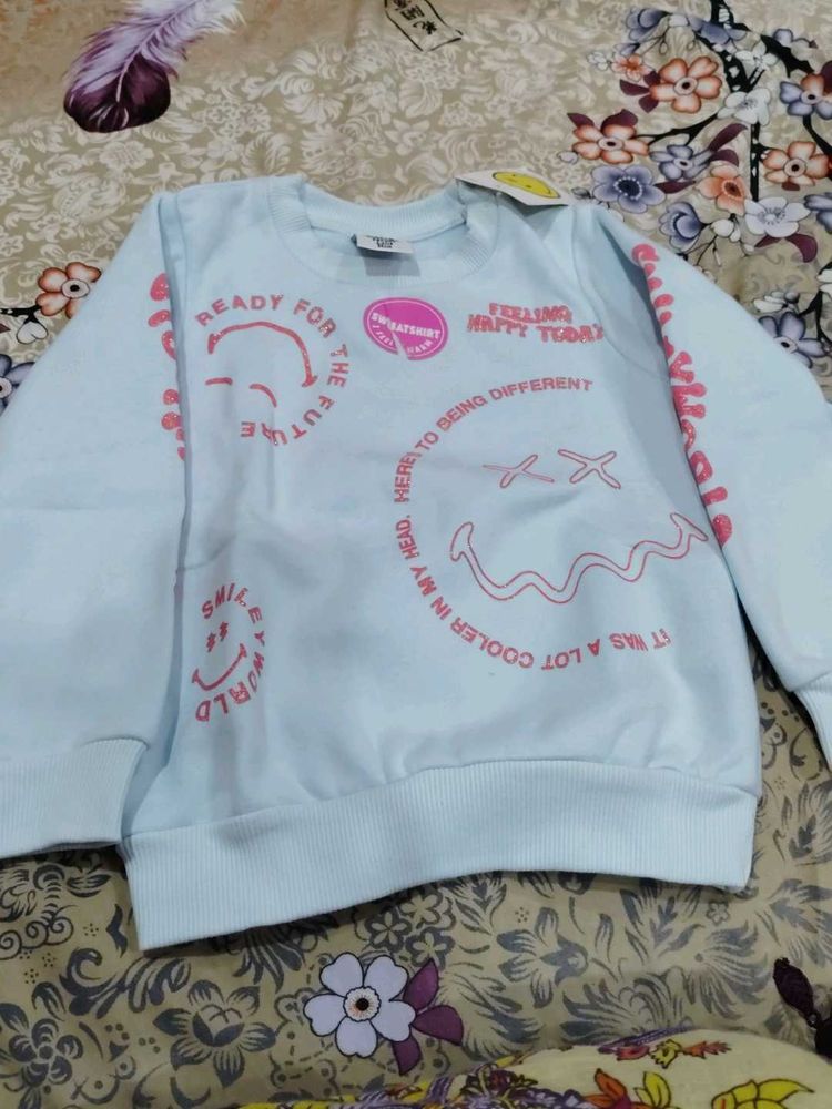 Light Blue Graphic Sweatshirt