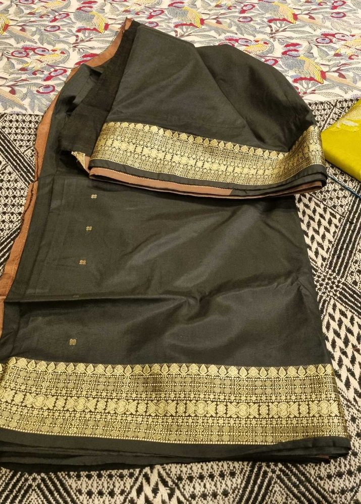 Elegant  steel Black Saree