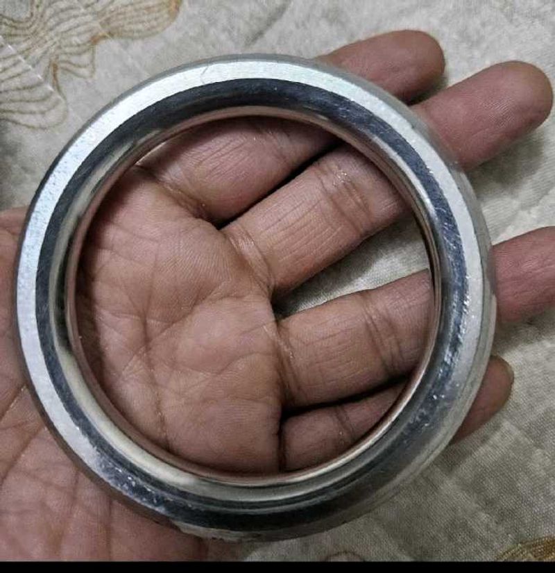 Classic Silver Tone kada &amp; trendy ring