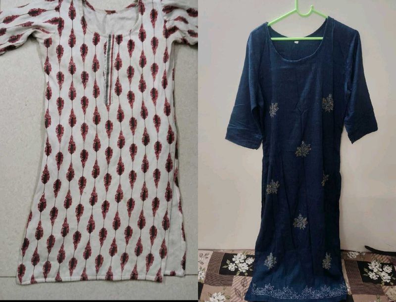 Stylish Printed and Embroidered Kurtas Set