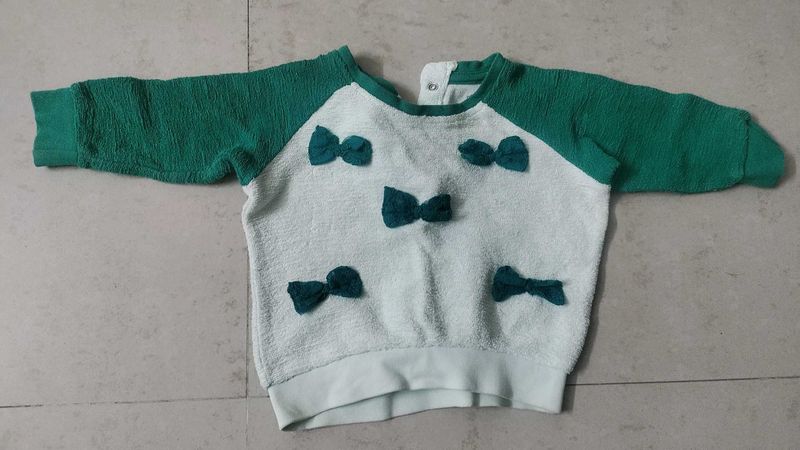 Baby Girl Cute Partywear Applique Sweatshirt