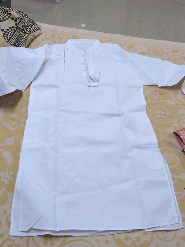 Men's White Cotton Kurta