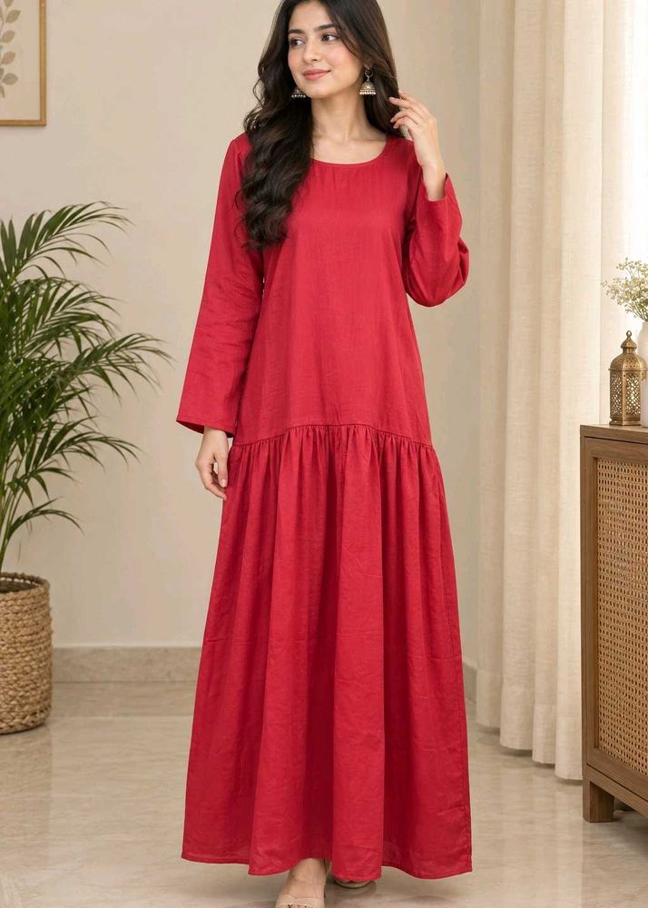 Red Satin Maxi Dress ❣️❤️