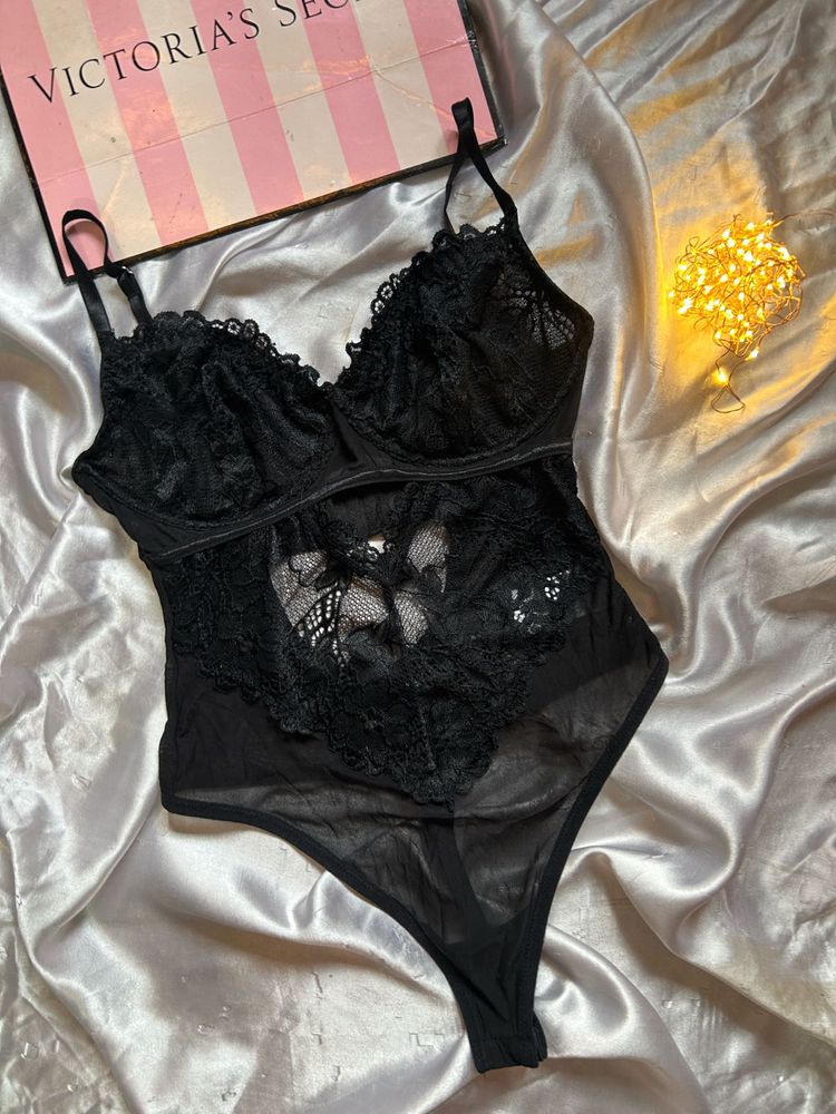 Black Lace Teddy Bodysuit
