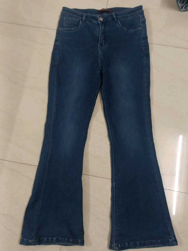 Bell-bottom Jeans Blue