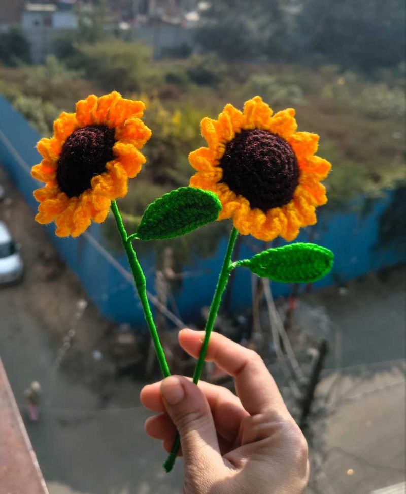 Handmade Crochet Sunflowers - Set of 2