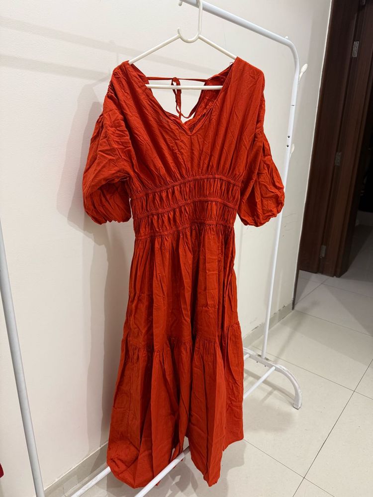 Bohemian Rust Maxi Dress
