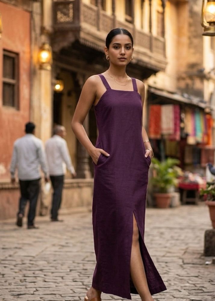 Elegant Plum Maxi Dress