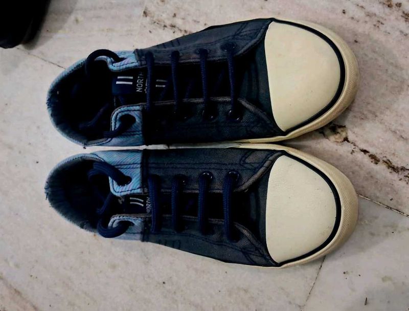 North Star Blue Denim Sneakers