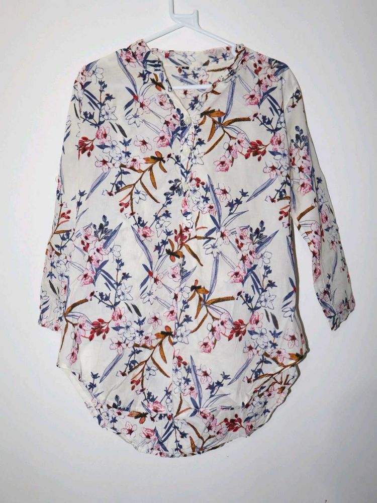 Floral Print V-Neck Top