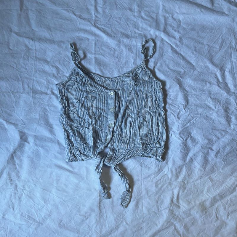 Striped Tie-Front Camisole Top