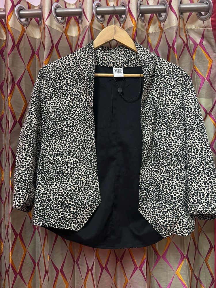 Stylish Leopard Print Blazer