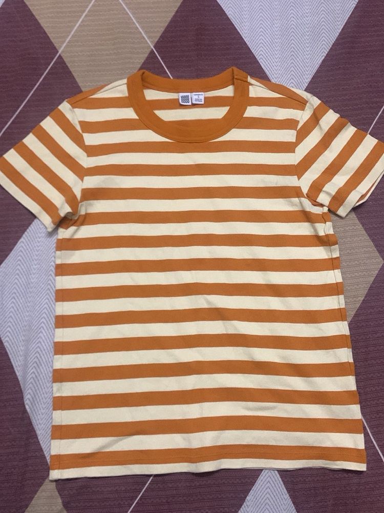 Striped Orange &amp; Cream T-Shirt