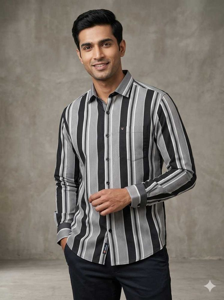 Striped Button-Down Shirt