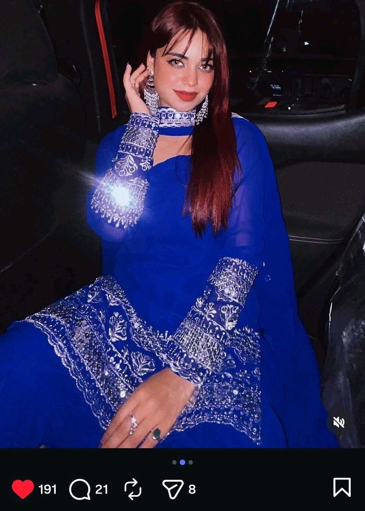 Elegant Royal Blue Embroidered Kurta Set