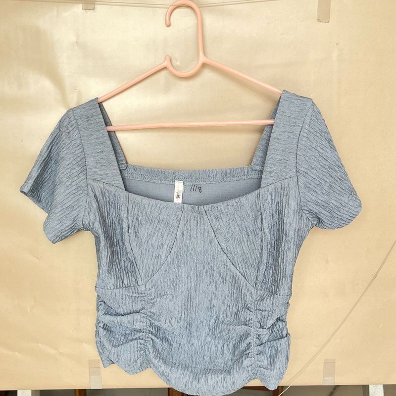 Stylish Ruched Square Neck Top