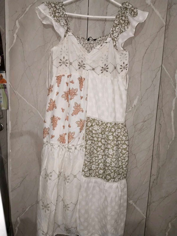 Bohemian Patchwork Midi Dress