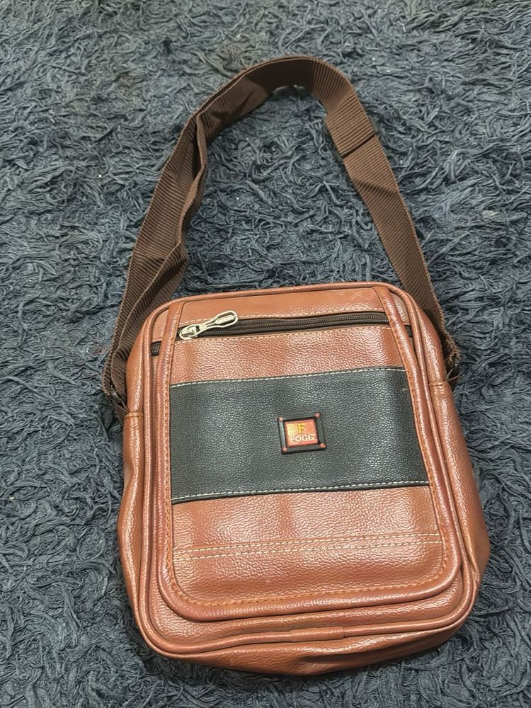 Stylish Brown Faux Leather Crossbody Bag