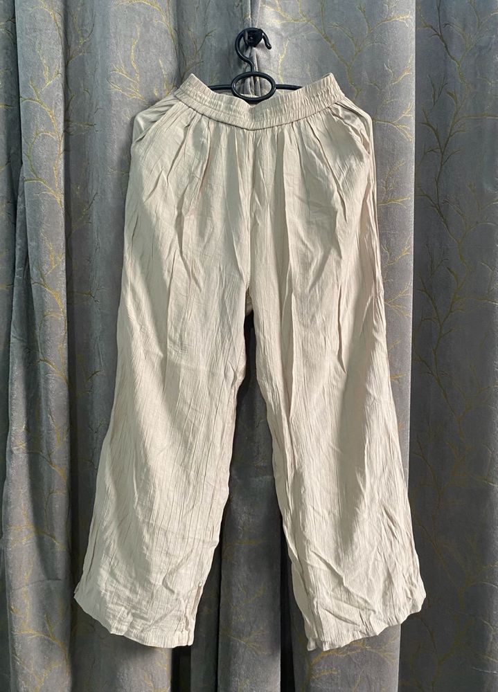 Off white/cream wide leg pants