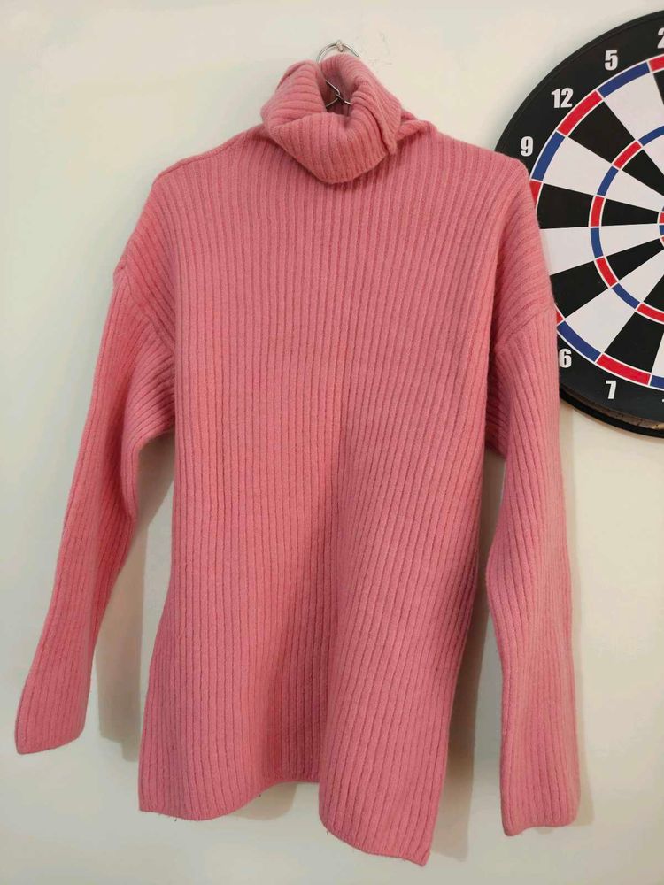 Pink Turtleneck Sweater