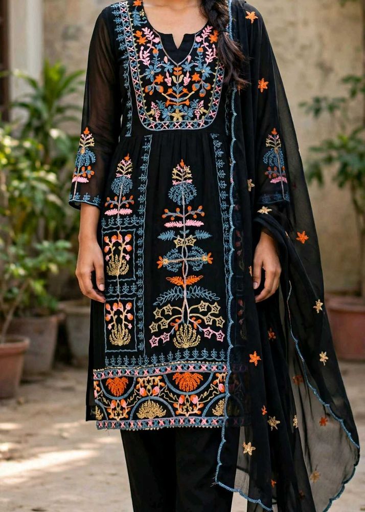 black kurta set