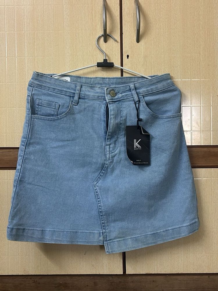 Denim Mini Skirt with Tag