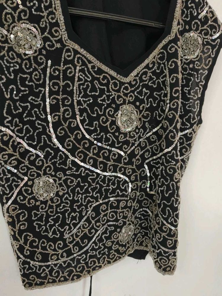 Embellished Black Blouse