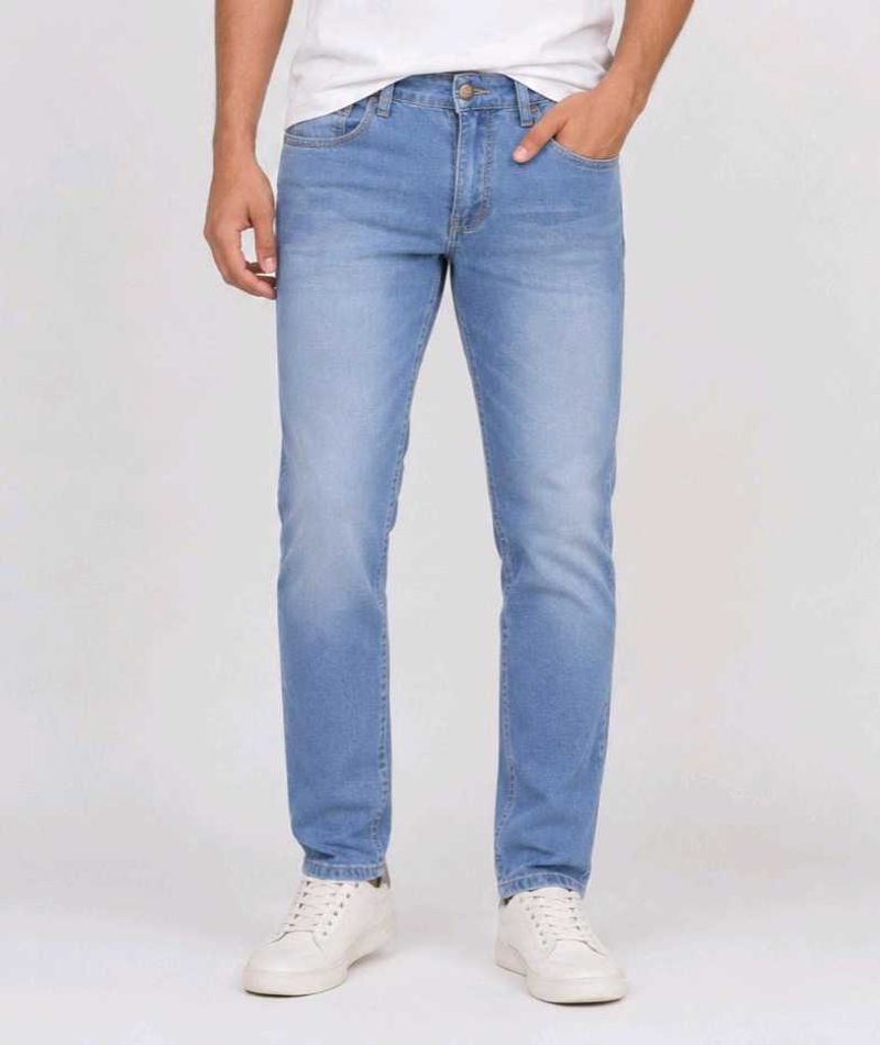 Light Blue Denim Jeans | Men's Straight Fit |