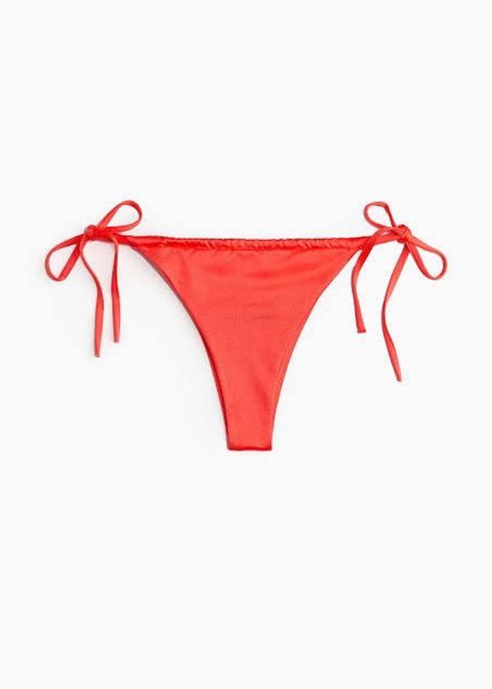Coral Tie-Side Bikini Bottom