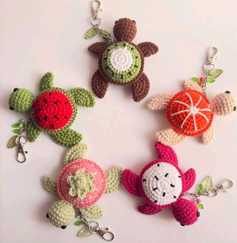 Cute Crochet Turtle Keychains set of 2
