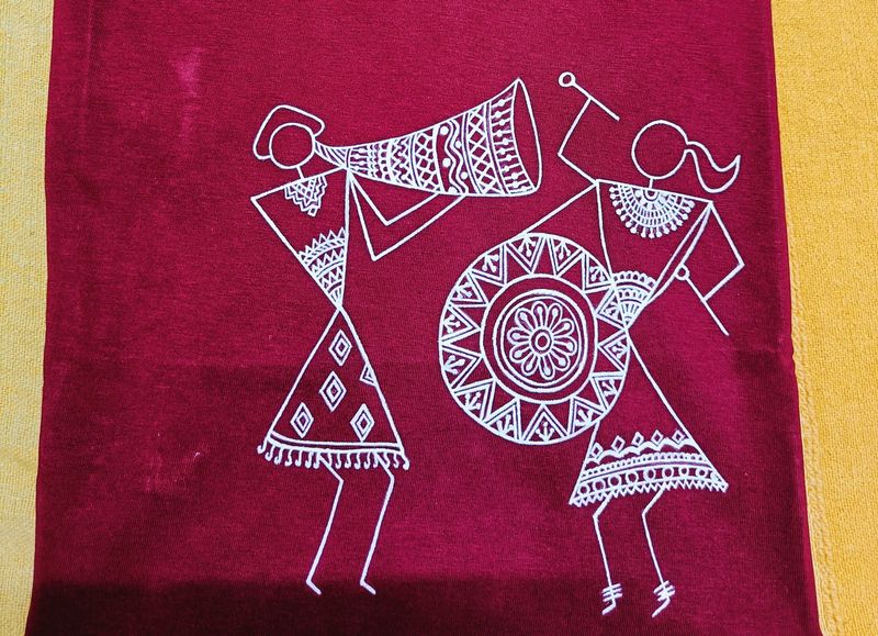 White Warli Art Graphic