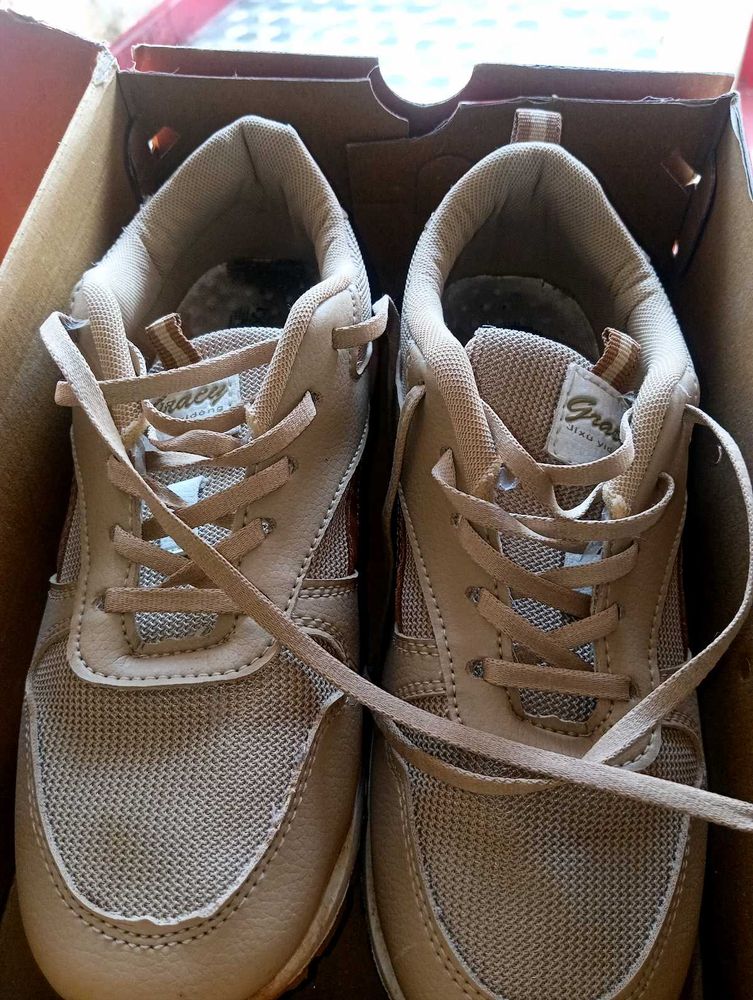 WALKLINE Gracy 04 Beige Tan Training &amp; Gym Shoes F