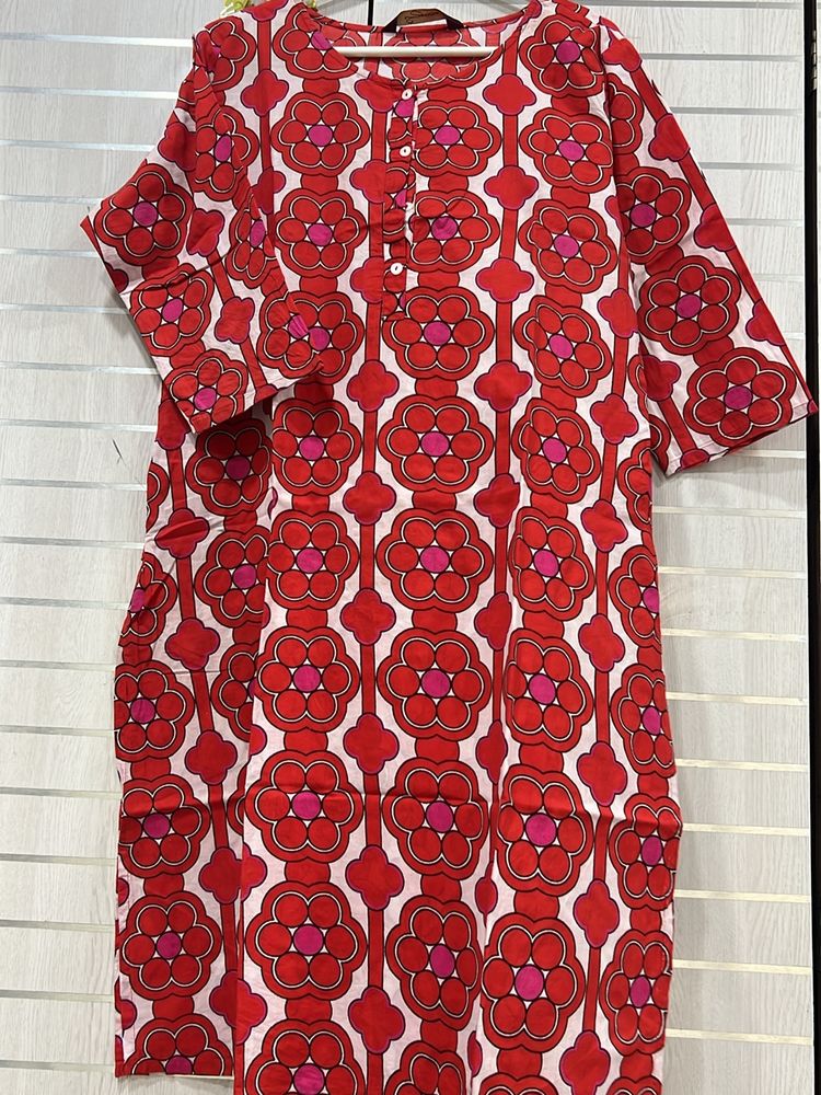 Red Printed Kurti