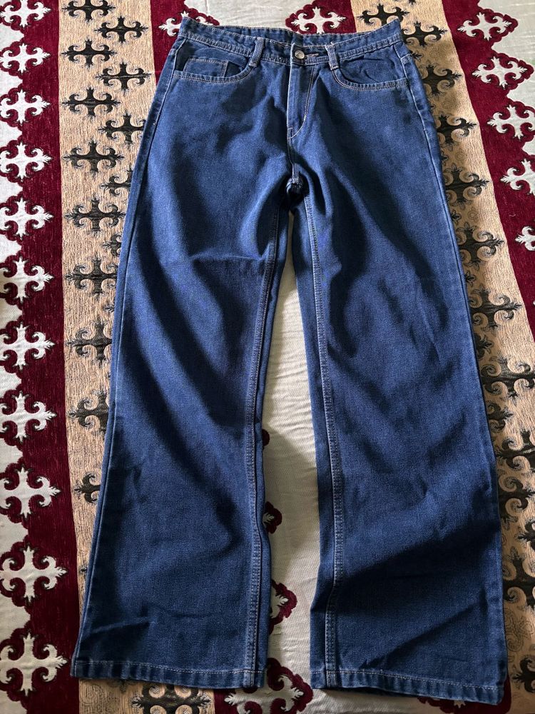 Straight Fit Blue Denim Jeans