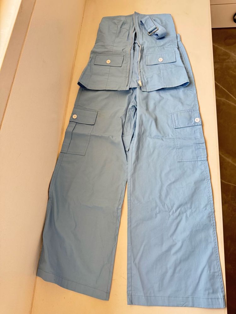 Light Blue Cargo Co-ord Set