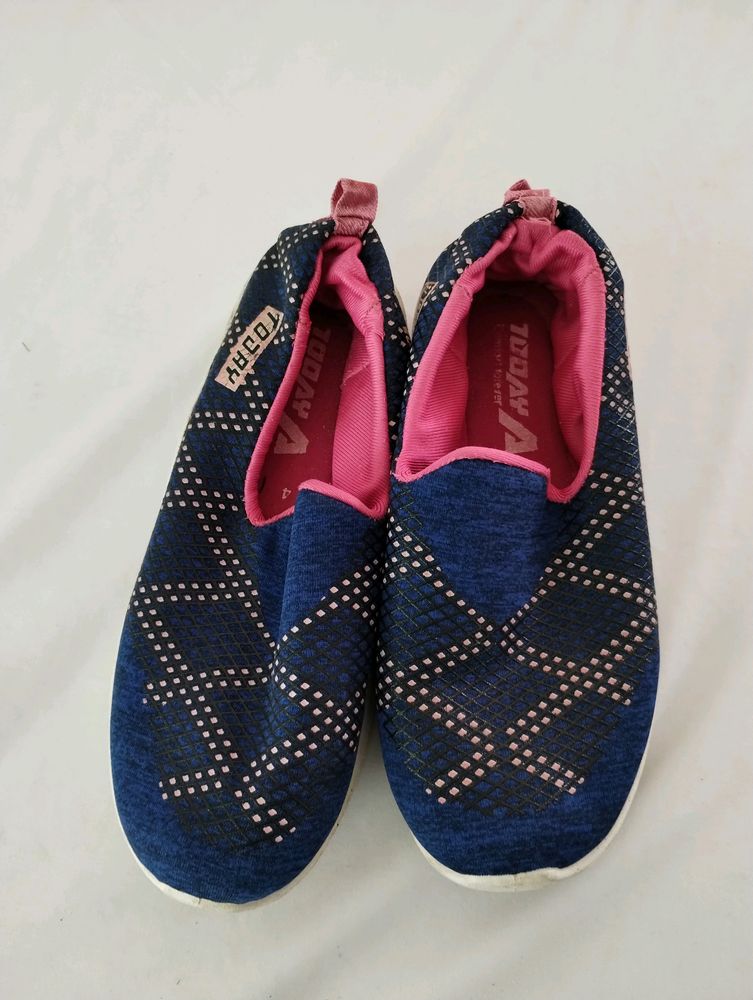 Blue &amp; Pink Slip-On Shoes