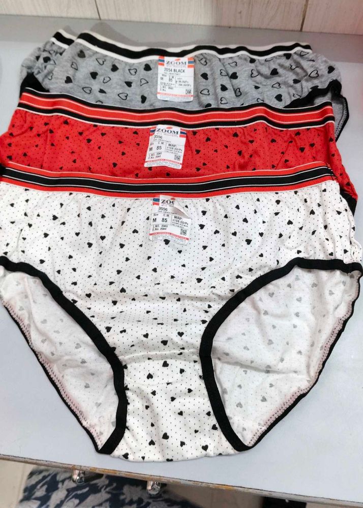 3 Pack Women's Heart Print Briefs