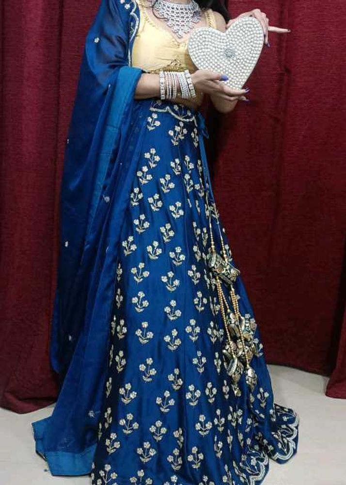 Elegant Blue Embroidered Lehenga Choli