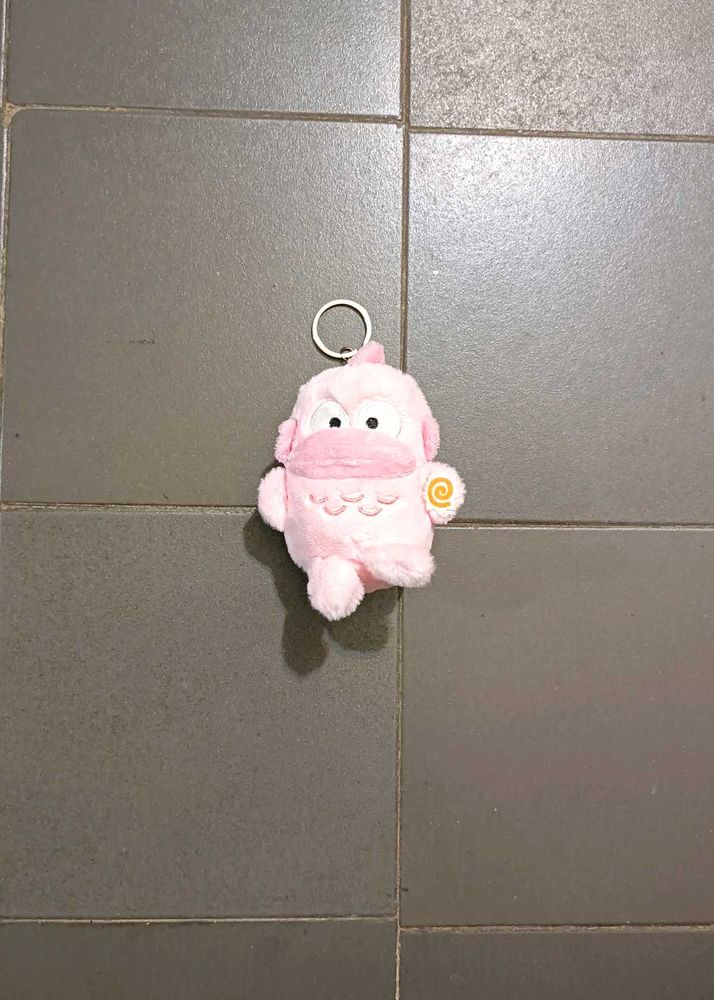Cute Pink Plush Keychain