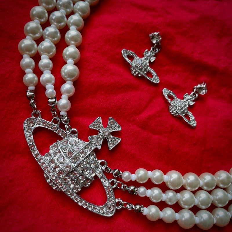 Vivienne Westwood Pearl Necklace and Earring Set