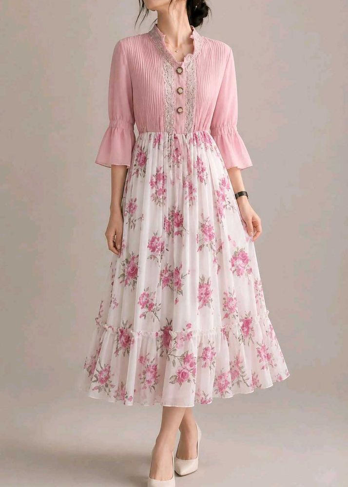 ✨💕Elegant Floral Midi Dress